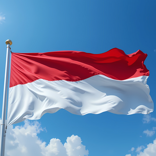 [Translate to Englisch:] wehende indonesische Flagge