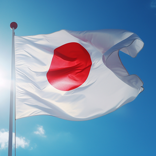[Translate to Englisch:] wehende japanische Flagge